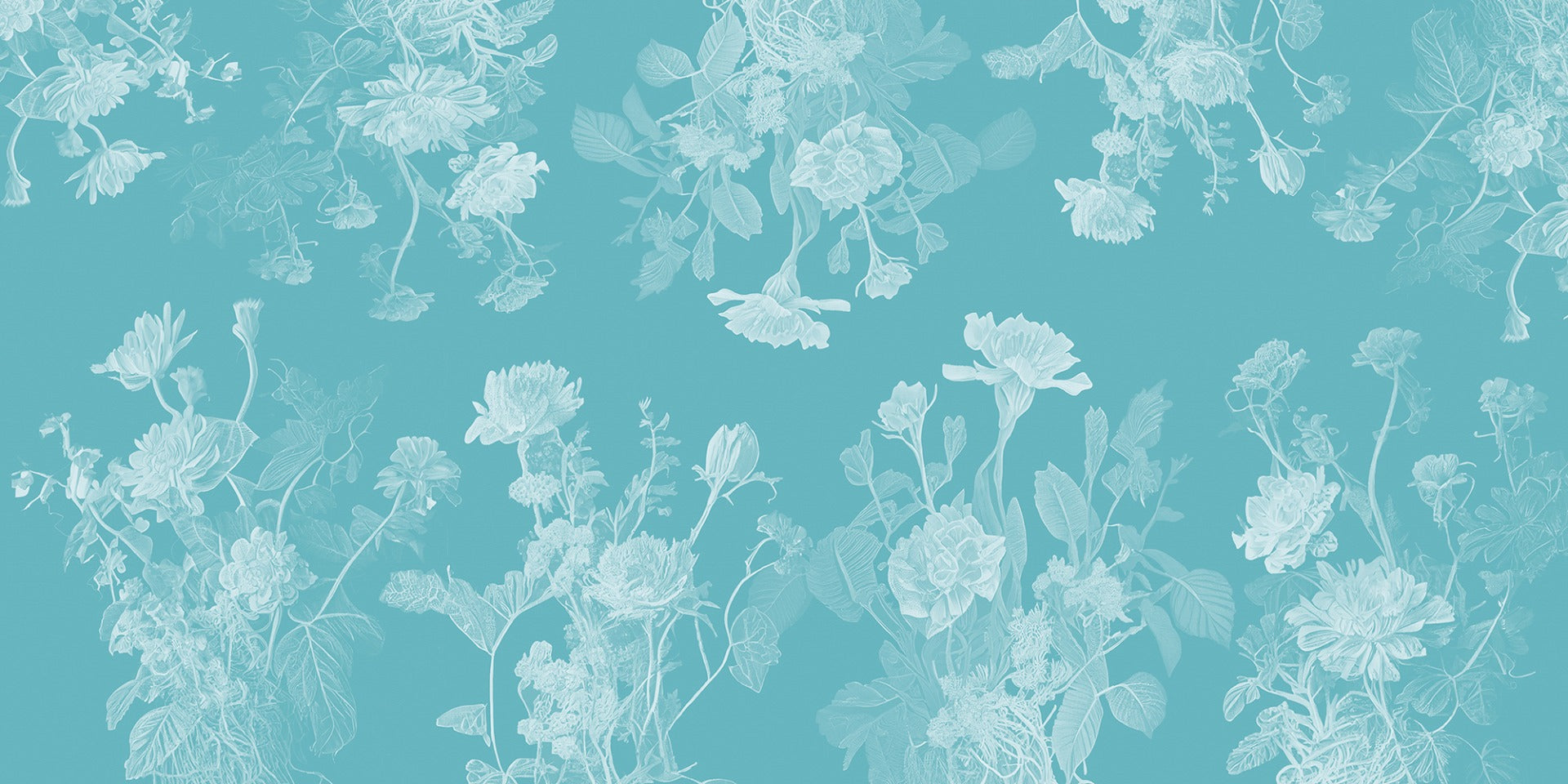 Blue Flower Wallpaper in your room — zoomed