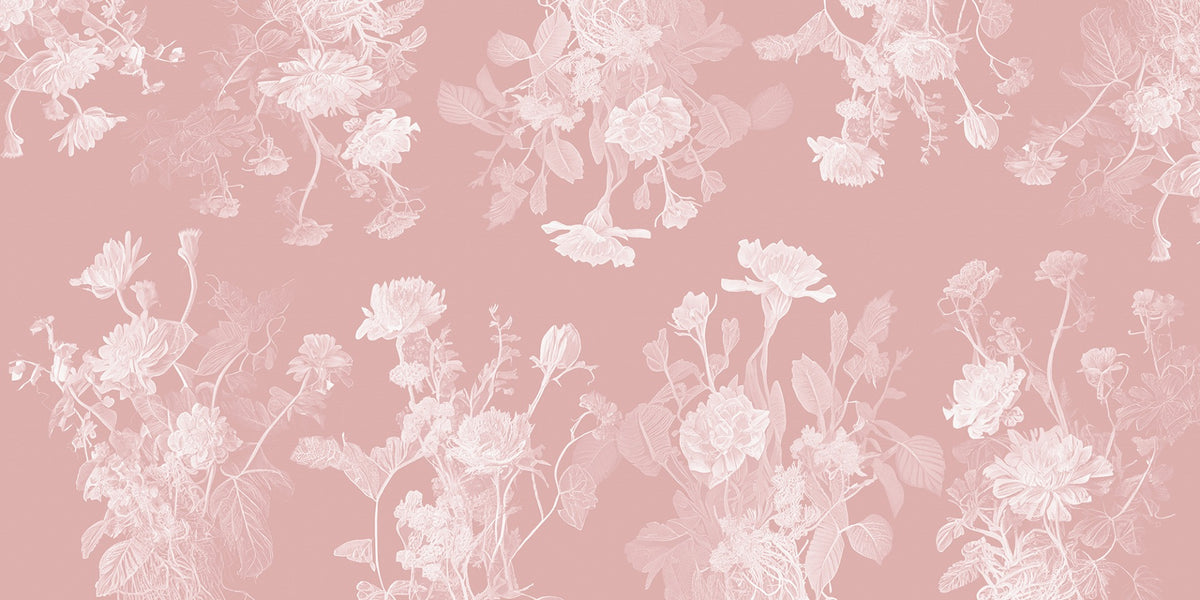 Pink Flower Wallpaper in your room — zoomed