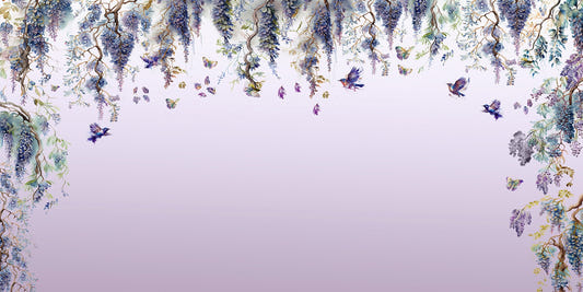 Wisteria Romance Purple Wallpaper Murals