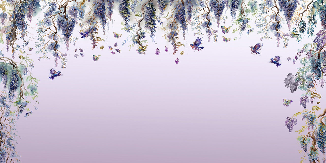 Wisteria Romance Purple Wallpaper Murals