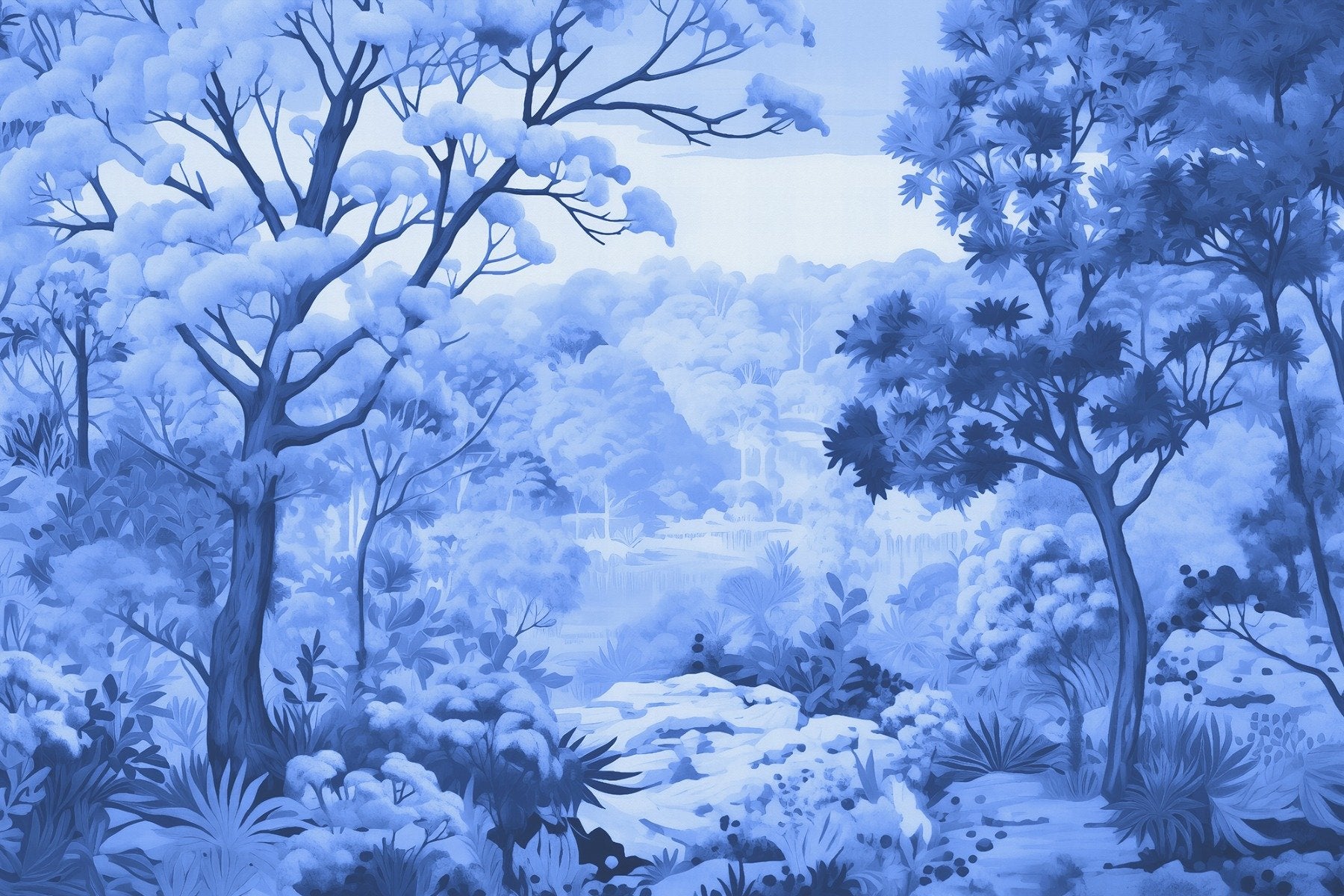 Watercolor Autumn Forest Wallpaper Murals