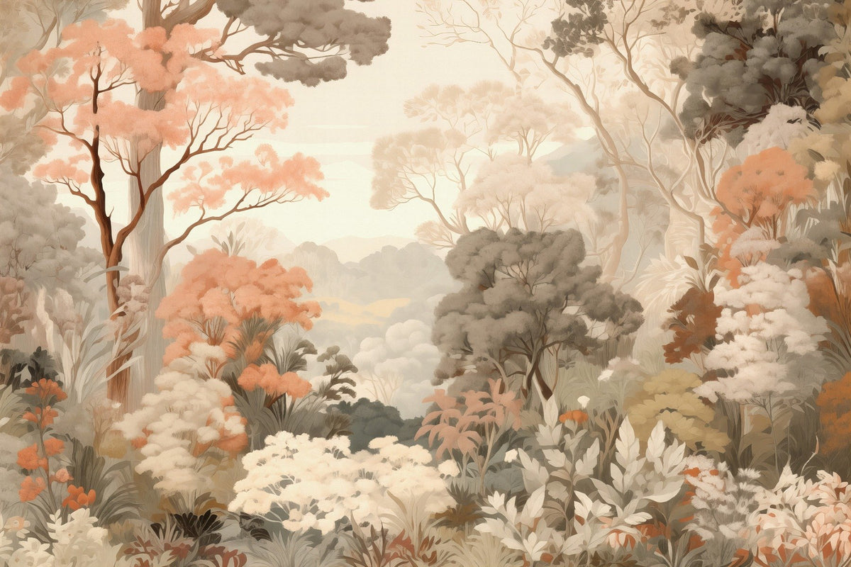 Forest Colorful Trees Wallpaper Mural in your room