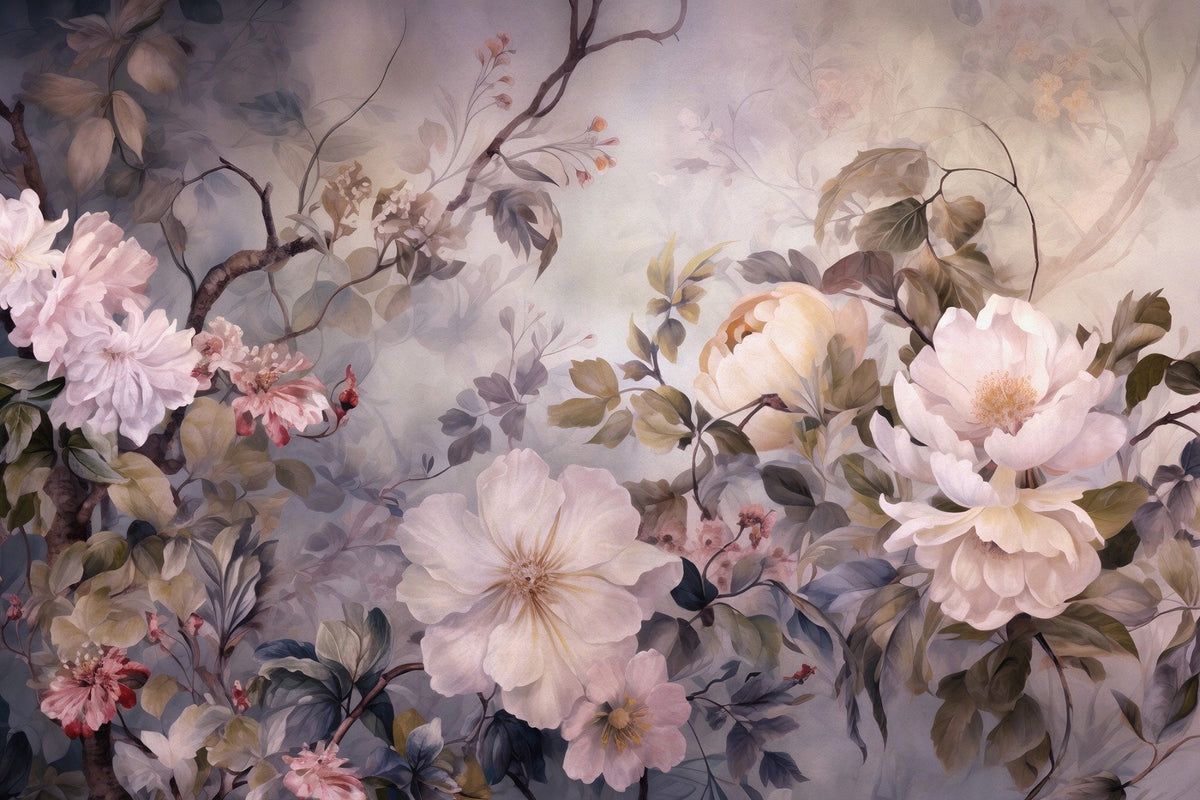 Barok Blossom Pink Color Wallpaper