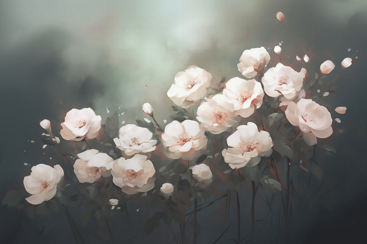 White Roses Wallpaper Mural in your room