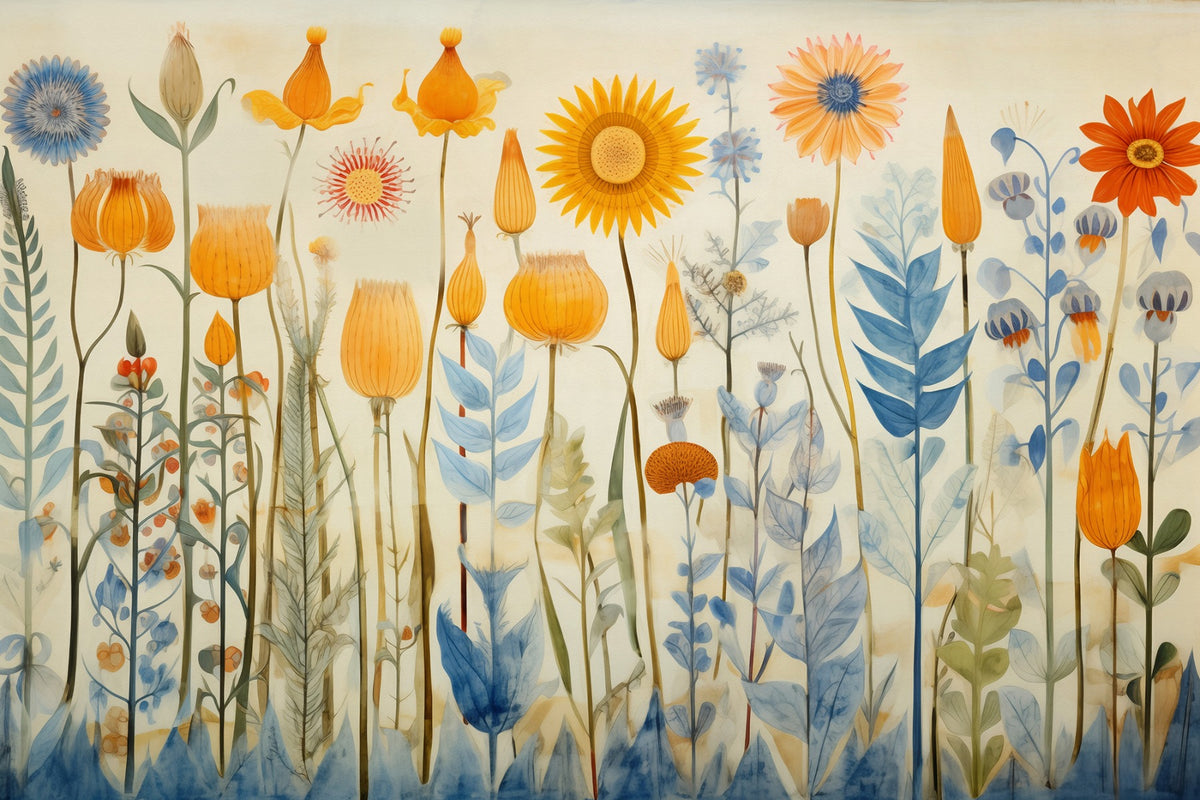 Brightly Colored Flowers Wallpaper Murals in your room