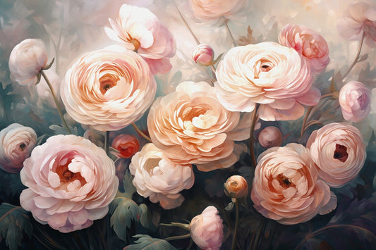 Ranunculus Pink Flower Wallpaper Mural
