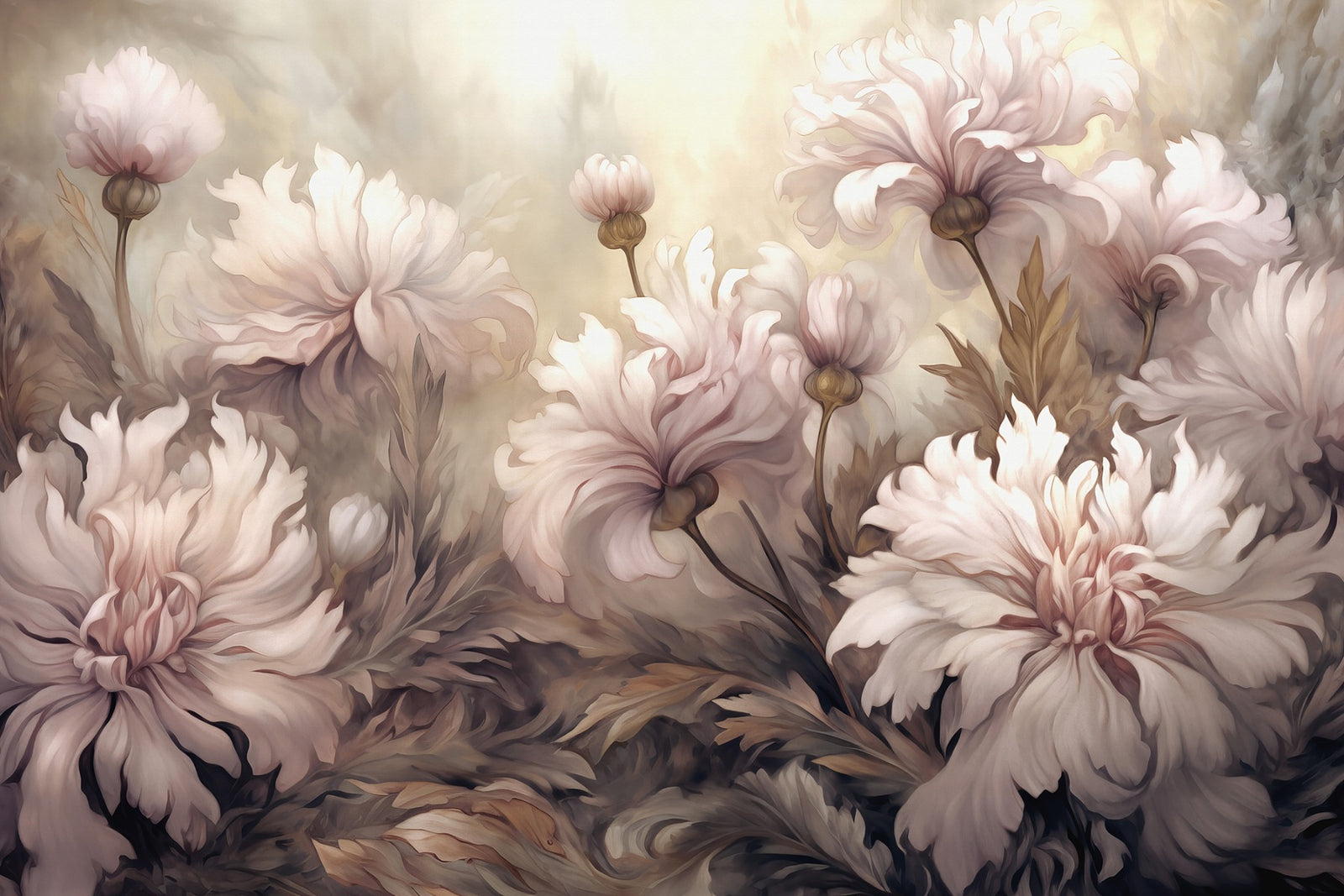 Underwater Pink Flowers Wallpaper Murals