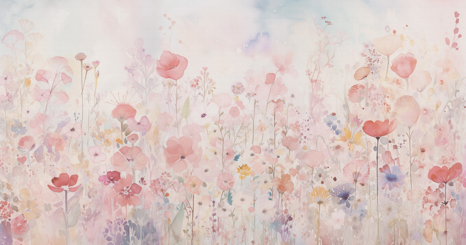 Watercolour Garden Bliss Wallpaper Mural in your room