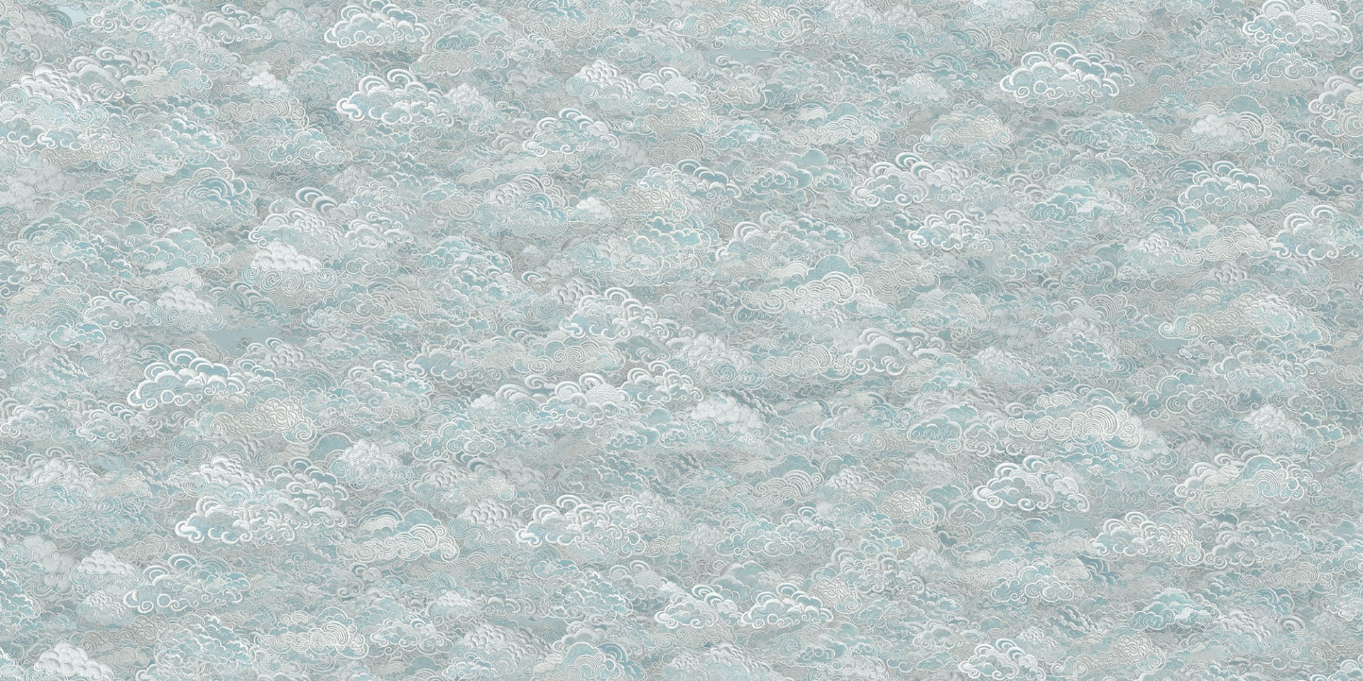 Clouds Baby Blue and White Wallpaper Murals