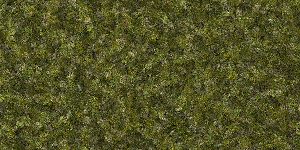 Green Embroidery Ferns Bracken Wallpaper Murals in your room — zoomed