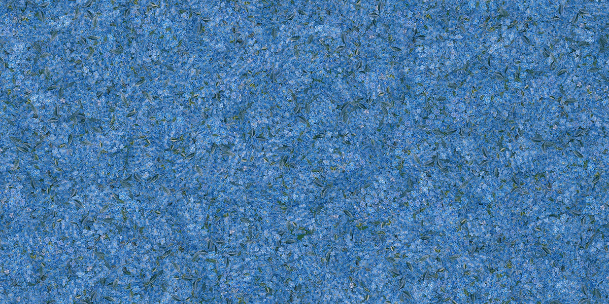 Flower Pattern Embroidery Blue Wallpaper Murals in your room