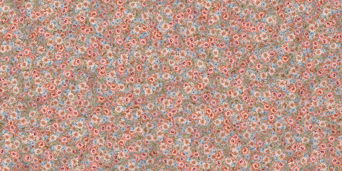 Embroidery Orange Summer Flowers Wallpaper Murals in your room