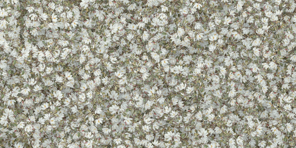 White Magnolia Floral Wallpaper Murals