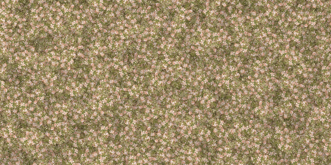 Watercolor Pink Flowers and Green Leaf Wallpaper Murals