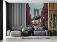 Historic district view DUMBO Dawn wall mural office.
