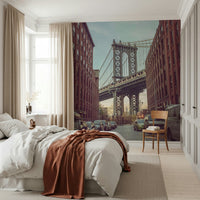 Cobblestone street New York City DUMBO Dawn wall mural.