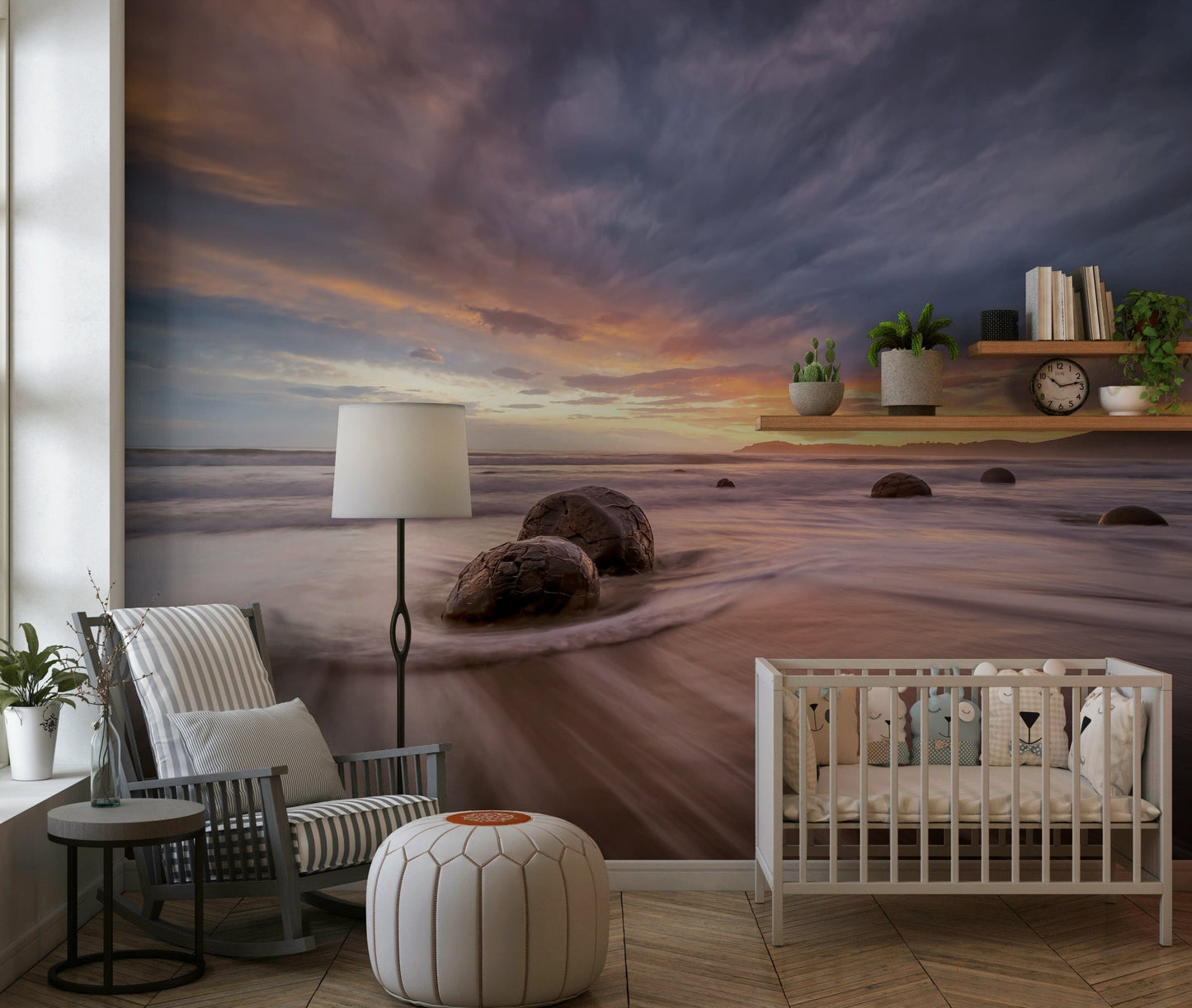 Coastal Stones at Dusk Wall Mural -2313117