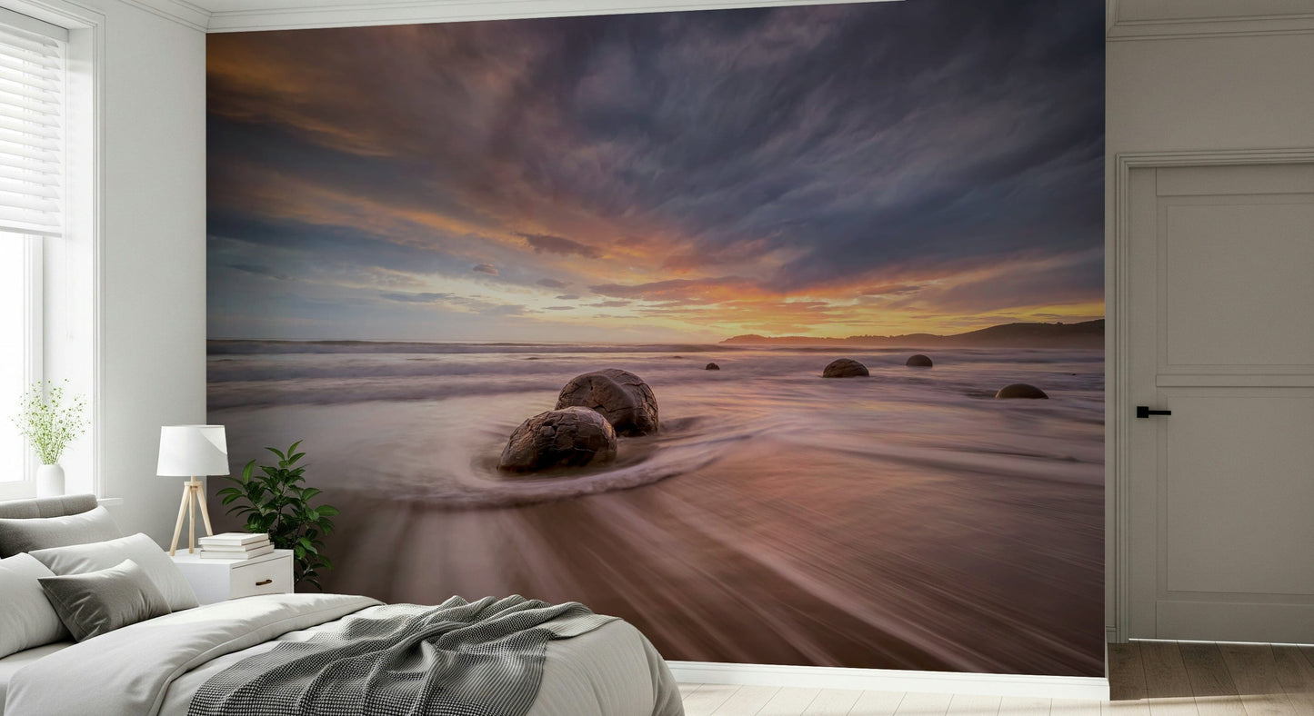 Coastal Stones at Dusk Wall Mural -2313117