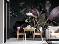 Elegant Peony and Tulip Wall Design
