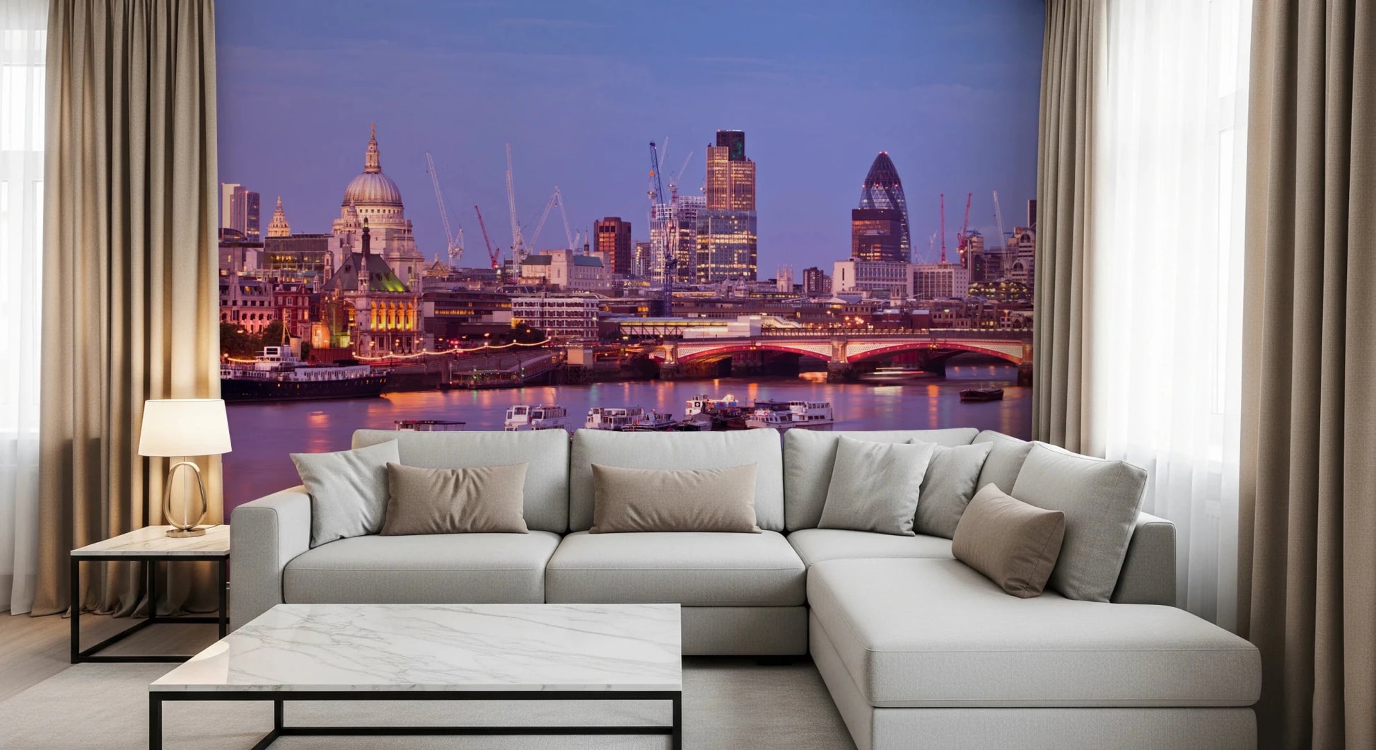 Dusk on the Thames Wall Mural