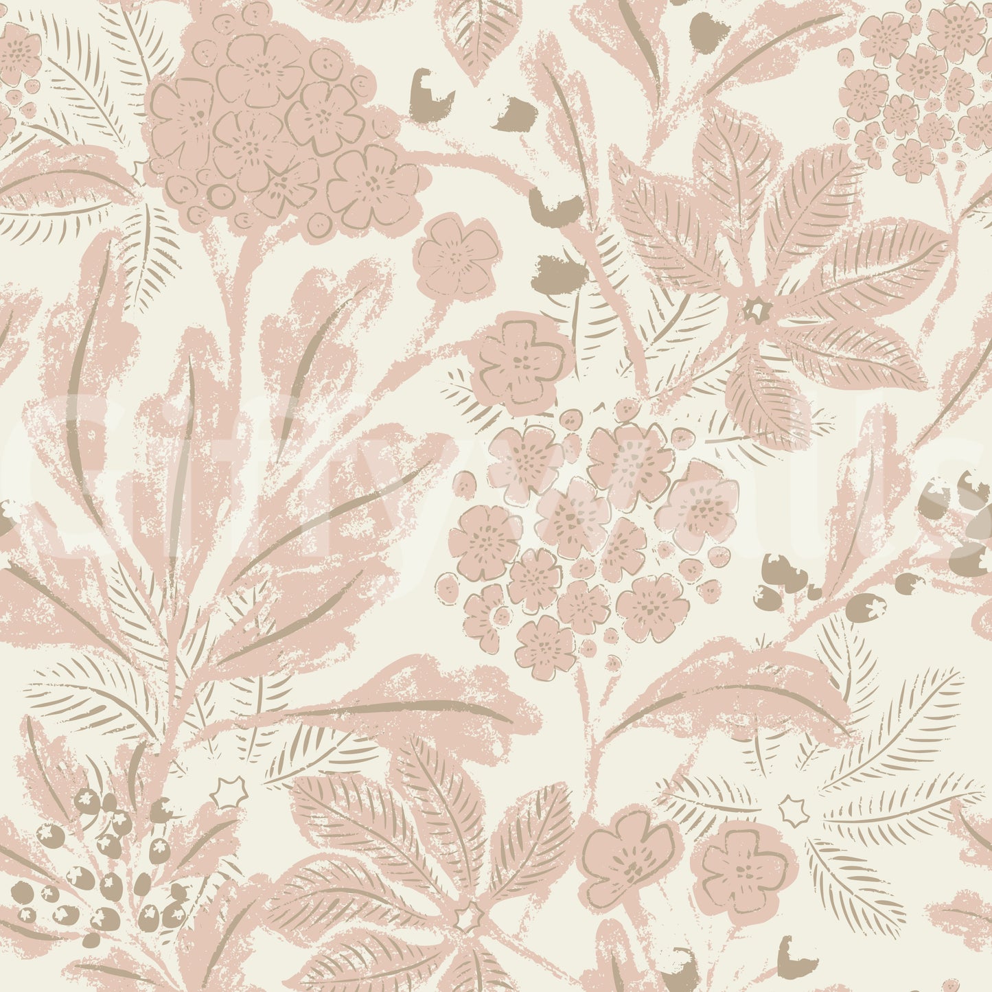Dusty Rose Botanical Wallpaper⁠