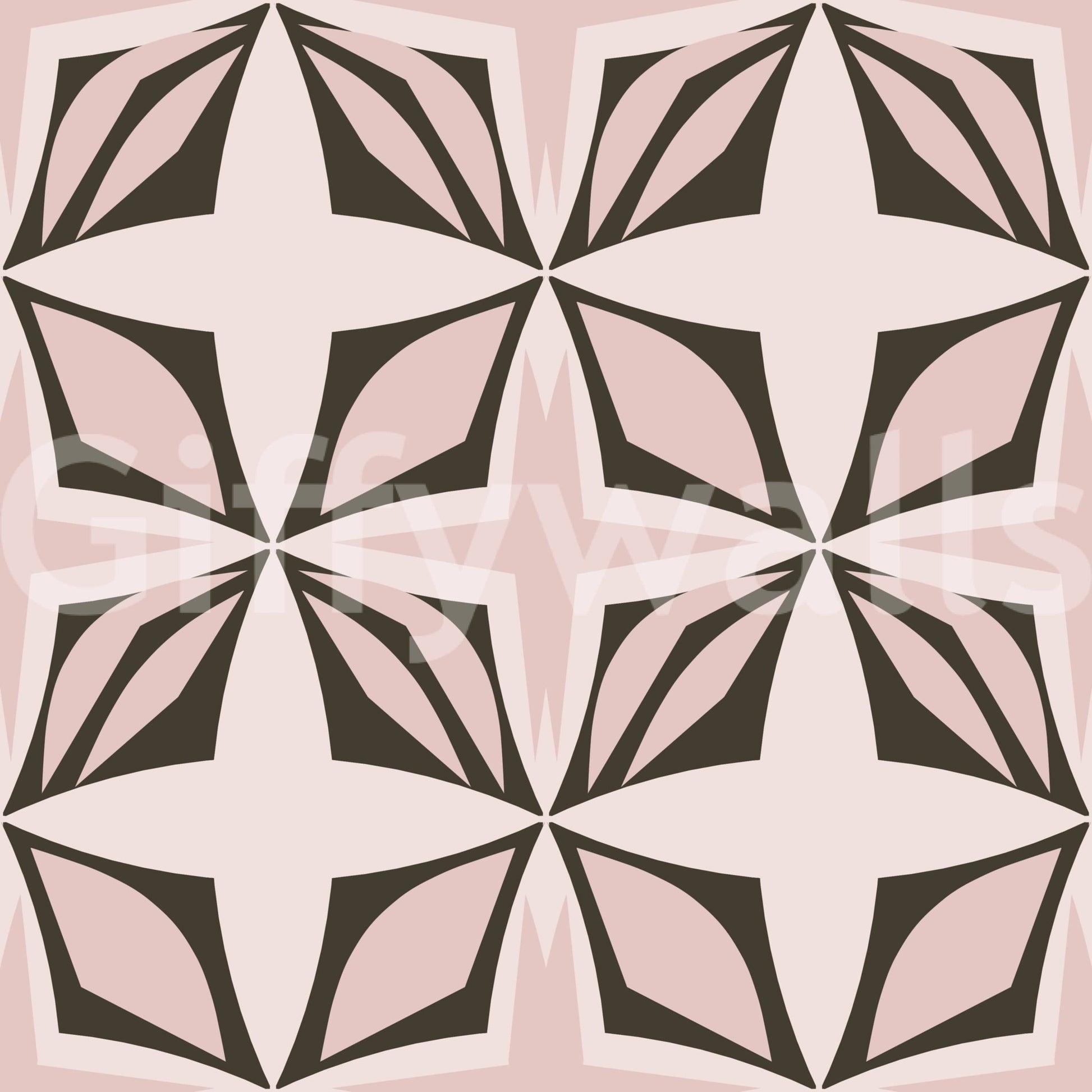 Retro-inspired wallpaper in soft, mature pink and neutral tones Design.