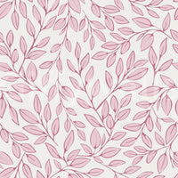 Dusty Rose Vines wallpaper close-up showing dusty rose leaves and trailing vines on a soft cream ground