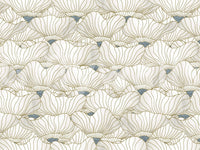 Dusty White Botanical Bloom Waves  Wall Mural