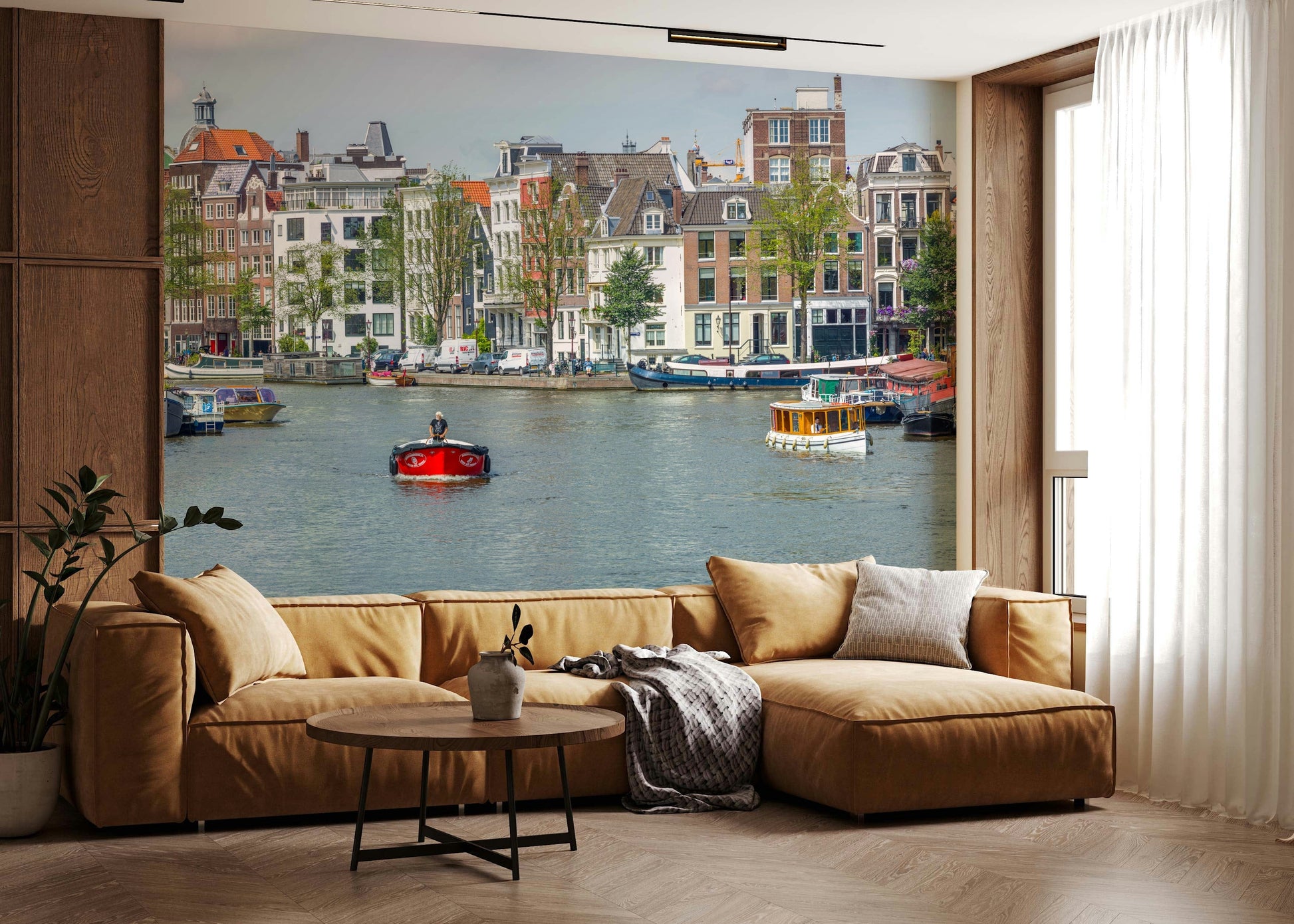 Photographic wall art Dutch Waterway Charm iconic canal houses