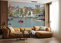 Photographic wall art Dutch Waterway Charm iconic canal houses