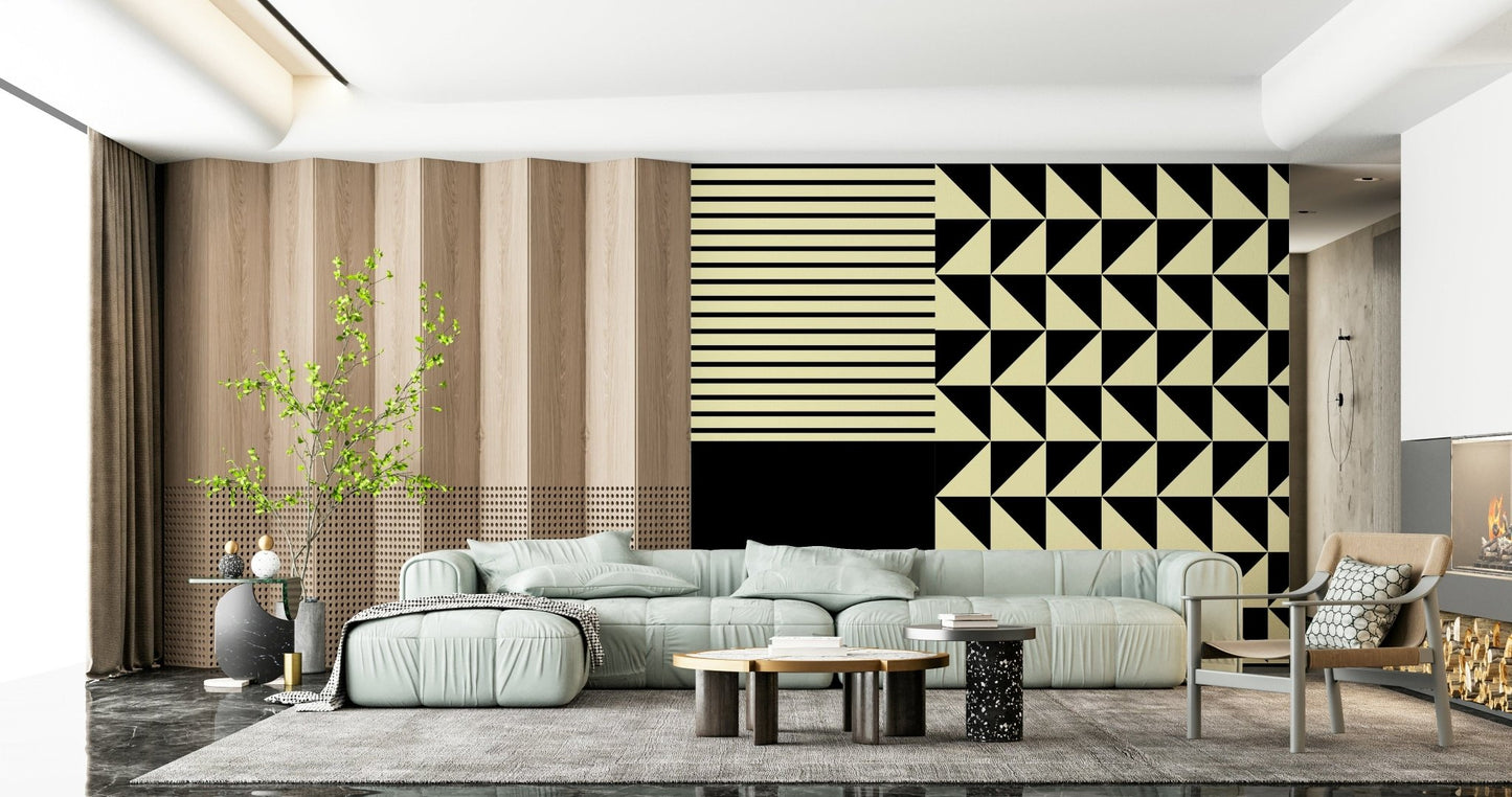 Dynamic Duo Shapes Wall Mural