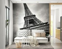 Dynamic Eiffel Tower wall mural for modern spaces

