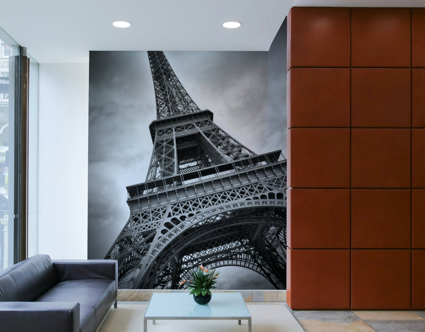 Parisian Eiffel Tower wall mural with dynamic art

