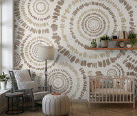 An artistic minimalist form mural for home decor.