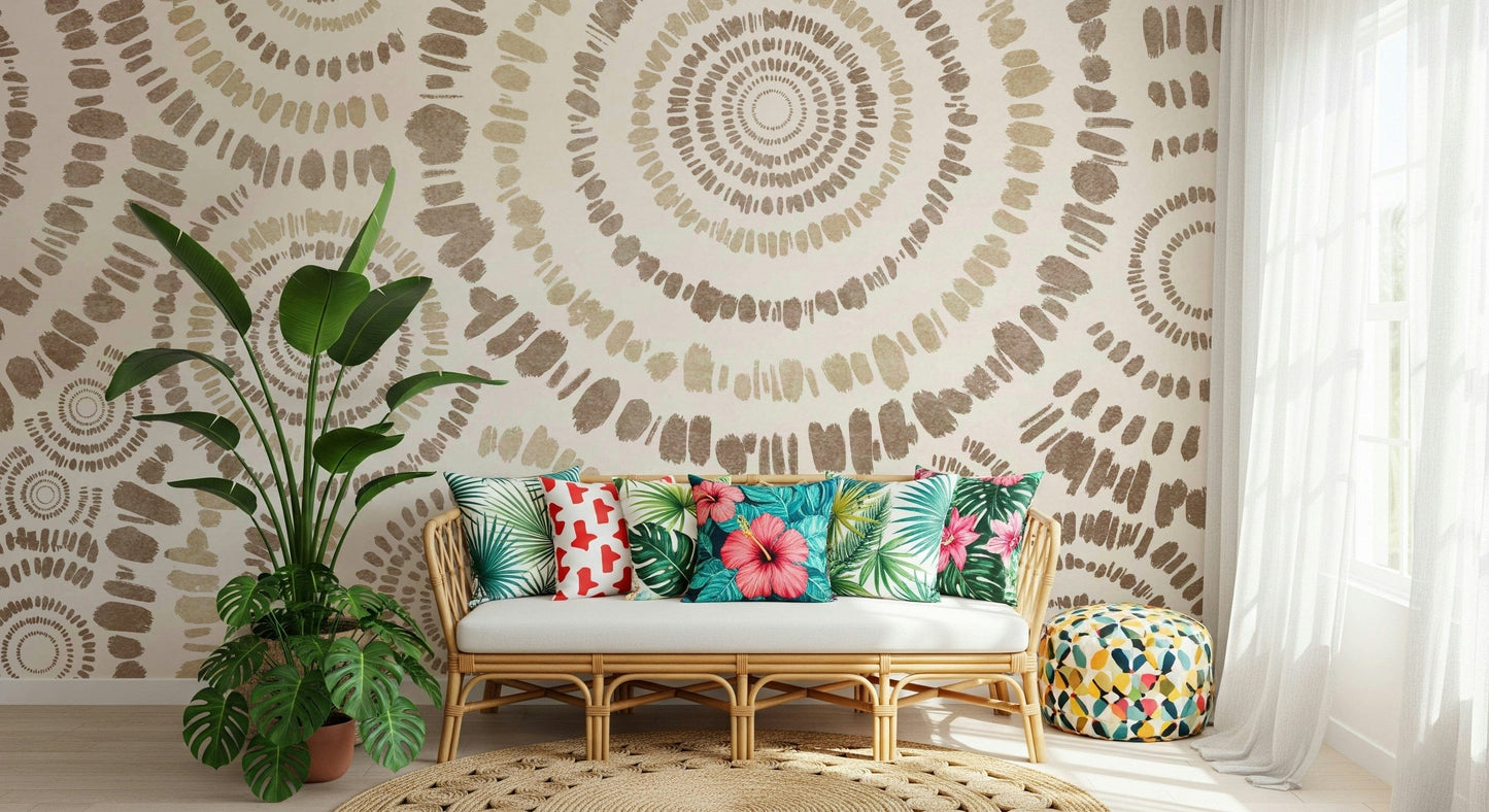 A beautiful modern art wall mural of delicate lines.