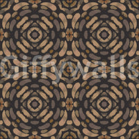 Layered geometric symmetry in natural hues of beige, tan, and warm browns.