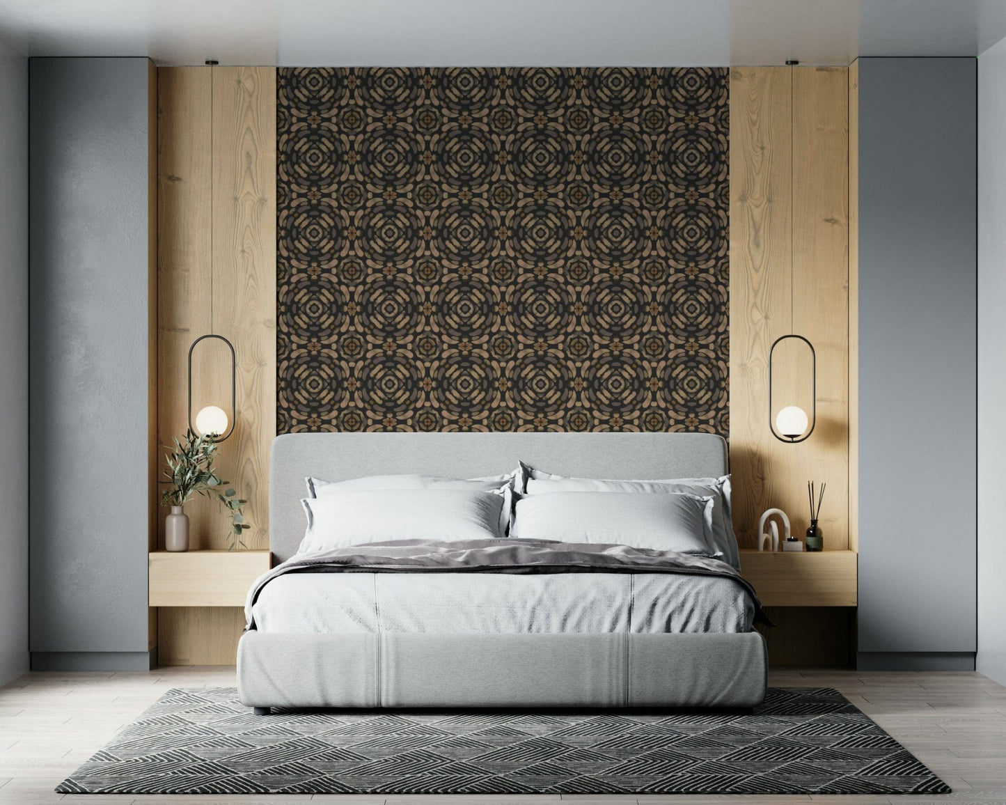 Earth-tone abstract symmetry creating a calming and grounded atmosphere.