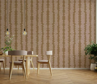 Textured column design wallpaper with earthy tones

