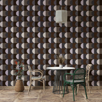 Warm abstract shapes wall mural

