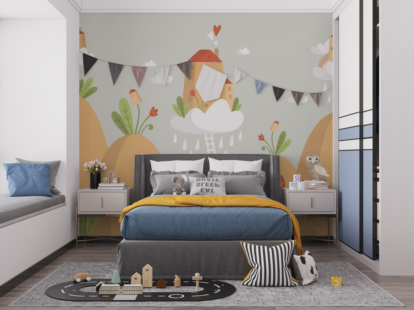 Earthy Brown Mountain House Wallpaper Murals - Giffywalls