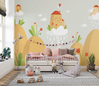 Earthy Brown Mountain House Wallpaper Murals - Giffywalls