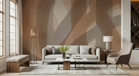 A graceful subtle pattern wall mural in cool, tranquil tones.