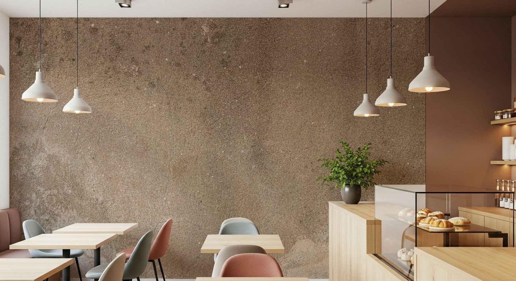 Warm layered textures in browns and tans, Earthy Canvas decorative mural