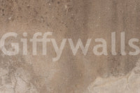 Earthy Canvas wallpaper mural close-up showing a sandy taupe and brown textured concrete pattern with fine speckles