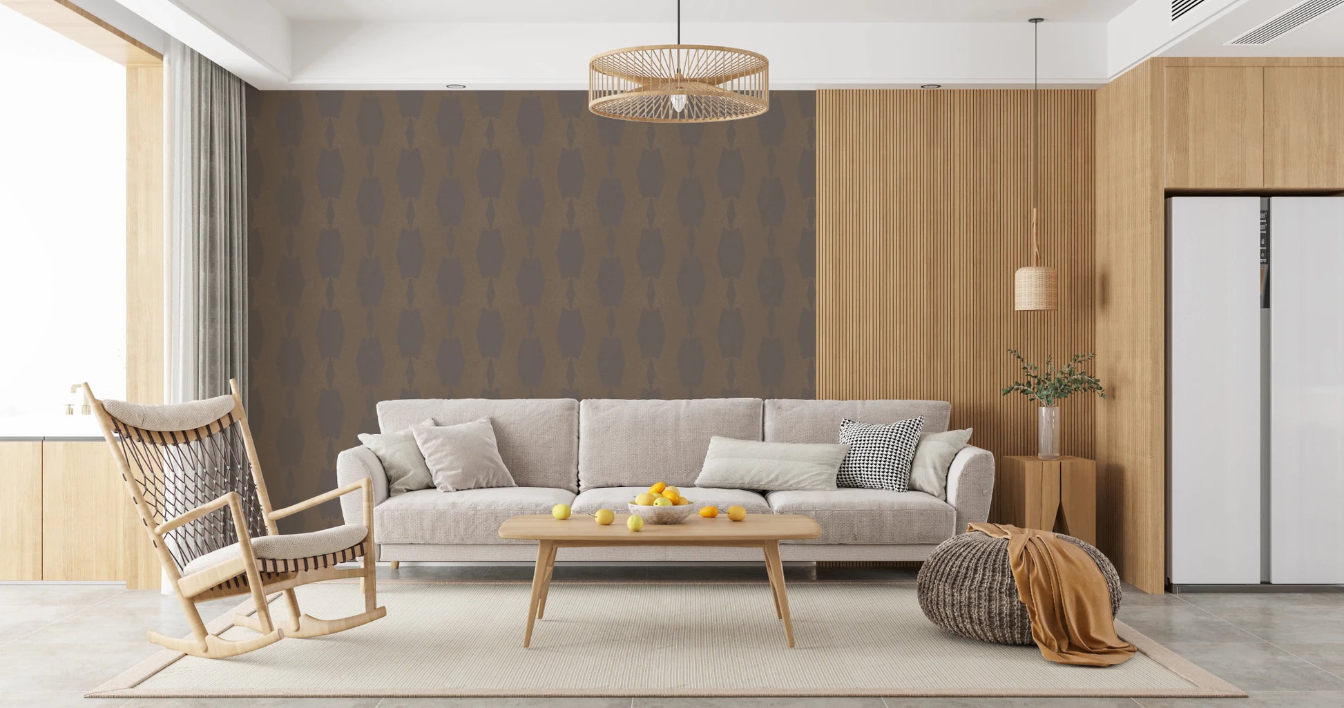 Earthy Echoes Muted Brown Geometric Wallpaper⁠