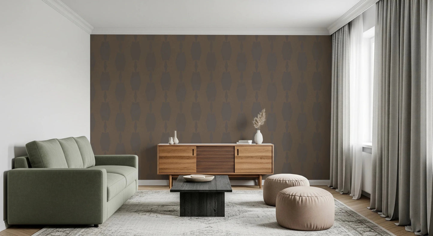 Earthy Echoes Muted Brown Geometric Wallpaper⁠