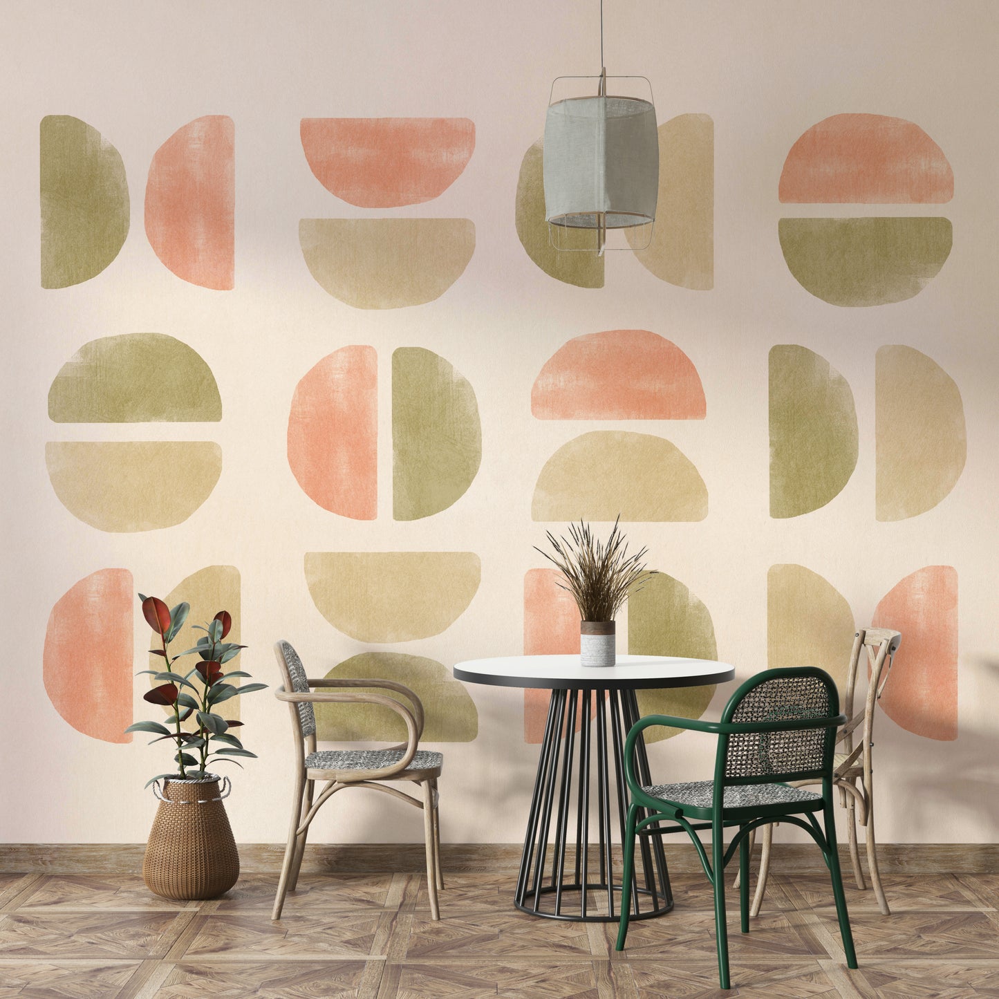 Calm neutral wall mural pattern

