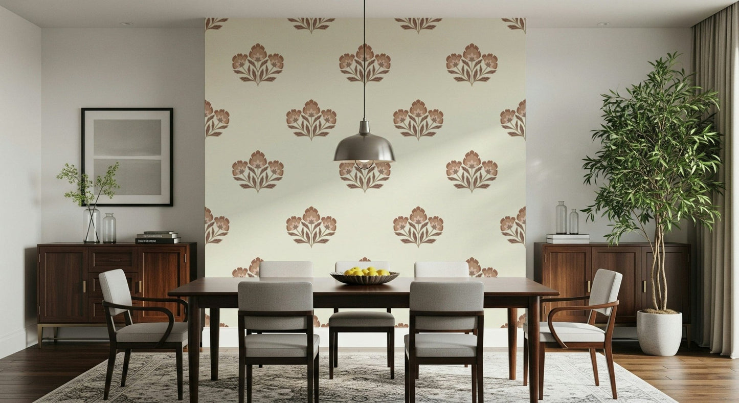 Timeless wallpaper, muted tones, pretty flowers, decorative Earthy Flora.