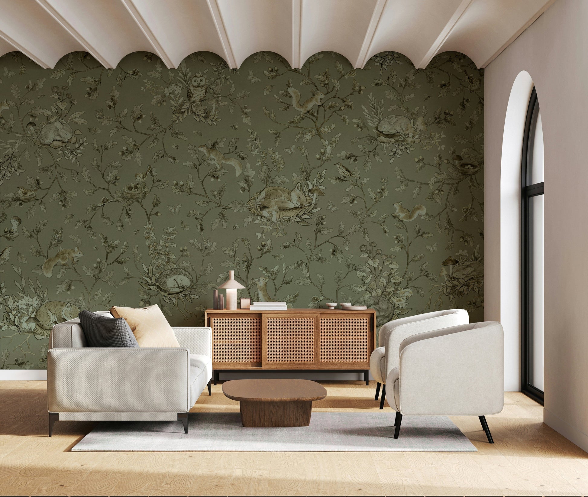 Earthy Haven Wall Mural capturing nature’s warmth through soft, rustic color palettes.