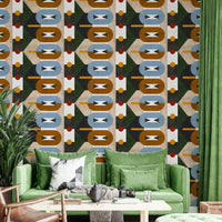 Textured abstract wall design with colors

